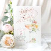 Boho Floral Petals en Prosecco Vrijgezellenfeest Kaart