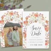 Boho Floral Photo Arch Wedding Save The Date