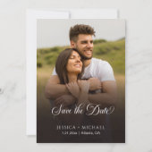 Boho Floral Photo Gradiant Kalligrafie Save The Date (Voorkant)