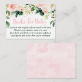 Boho Floral Pink Gold Baby shower Book Request Informatiekaartje (Voorkant / Achterkant)