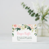 Boho Floral Pink Gold Baby shower Informatiekaartje (Staand voorkant)