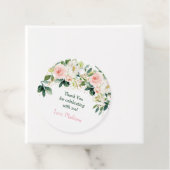 Boho Floral Pink Gold Birthday Bedankjes Labels (In situ)
