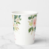 Boho Floral Pink Gold Birthday Papieren Bekers (Rechts)