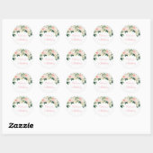 Boho Floral Pink Gold Birthday Ronde Sticker (Vel)