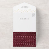 Boho Floral Pink Moon Burgundy Baby shower All In One Uitnodiging (Buitenkant)