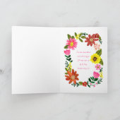 Boho floral pink mothers day card kaart (Binnen)