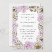 Boho Floral Pink & Off White Waterverf Weddenschap Kaart (Voorkant)