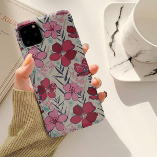Boho Floral Pink & Red Pattern Case-Mate iPhone Case