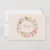 Boho Floral Pink Roses Earth Tone RSVP-reactie RSVP Kaartje (Achterkant)