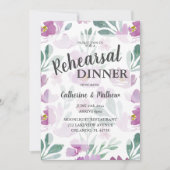 Boho Floral Pink Wedding Rehearsal Dinner Kaart (Voorkant)