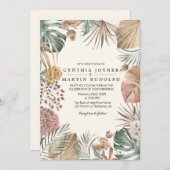 Boho Floral Plant Wedding Invitation Kaart (Voorkant / Achterkant)