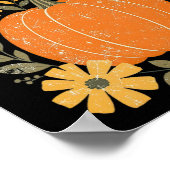 Boho Floral Pompoen Thanksgiving Herfst Herfst Vib Poster (Hoek)