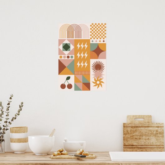 Boho Floral Poster (Keuken)