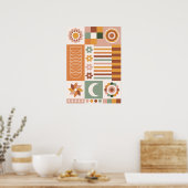 Boho Floral Poster (Keuken)