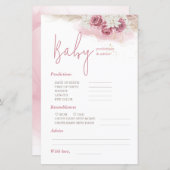 Boho Floral Predications & Advice Baby shower Card (Voorkant / Achterkant)