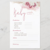 Boho Floral Predications & Advice Baby shower Card (Voorkant)