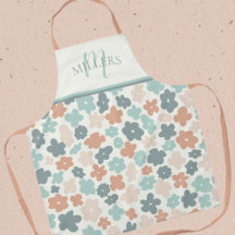 Boho Floral Print Monogram Familienaam