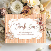Boho Floral Pumpkin Baby shower Bedankt Card