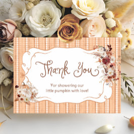 Boho Floral Pumpkin Baby shower Bedankt Card