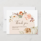 Boho Floral Pumpkin Baby shower Hartelijk dank Bedankkaart (Voorkant)