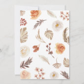 Boho Floral Pumpkin Baby shower Kaart (Achterkant)