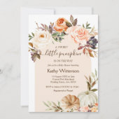 Boho Floral Pumpkin Baby shower Uitnodiging (Voorkant)