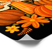 Boho Floral Pumpkin Cross Fall Jesus Christian Fai Poster (Hoek)