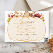 Boho Floral Pumpkin Fall Wedding Save the Date
