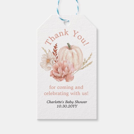 Boho Floral Pumpkin Hartelijk dank voor de Labels Cadeaulabel (Voorkant)