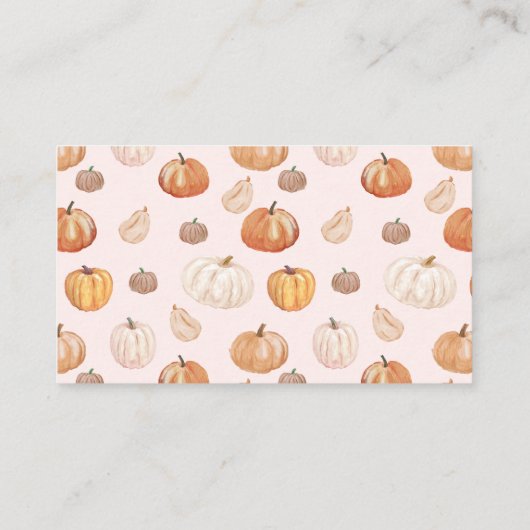 Boho Floral Pumpkin Herfst Baby shower Diaper Raff Informatiekaartje (Achterkant)