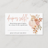 Boho Floral Pumpkin Herfst Baby shower Diaper Raff Informatiekaartje (Voorkant)