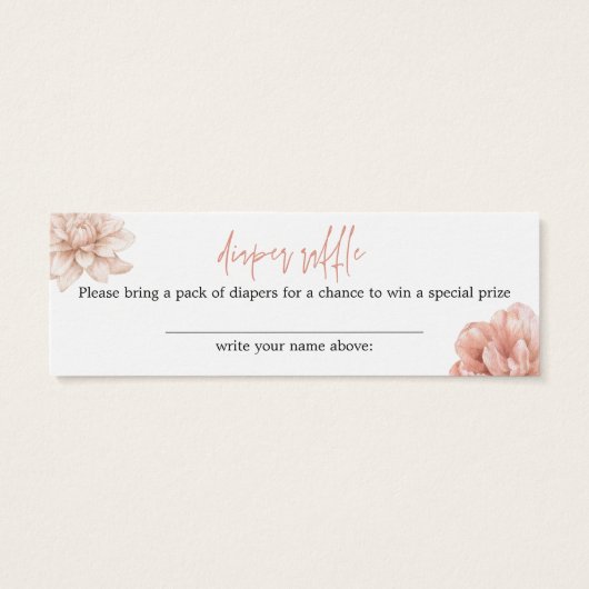 Boho Floral Pumpkin Herfst Baby shower Diaper Raff Mini Visitekaartjes (Achterkant)