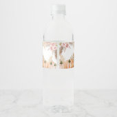 Boho Floral Pumpkin Herfst Baby shower Waterfles Etiket (Achterkant)