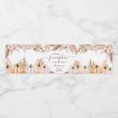Boho Floral Pumpkin Herfst Baby shower Waterfles Etiket (Enkel label)