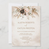 Boho Floral Pumpkin Herfst in Love Wedding Kaart (Voorkant)