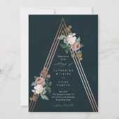 Boho Floral Pyramid Wedding Kaart (Voorkant)