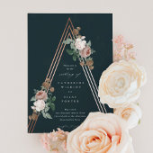 Boho Floral Pyramid Wedding Kaart