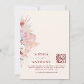 Boho Floral QR Code Bewaar de datum | blush peach Save The Date (Achterkant)