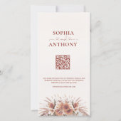 Boho Floral QR Code Foto Save The Date (Achterkant)