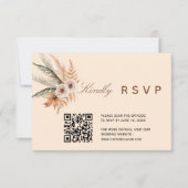 Boho Floral QR Code RSVP Card (Voorkant)