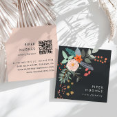 Boho Floral QR-code Vierkante Visitekaartje
