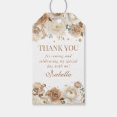 Boho Floral Quinceanera Bedankt voor je steun Cadeaulabel (Voorkant)