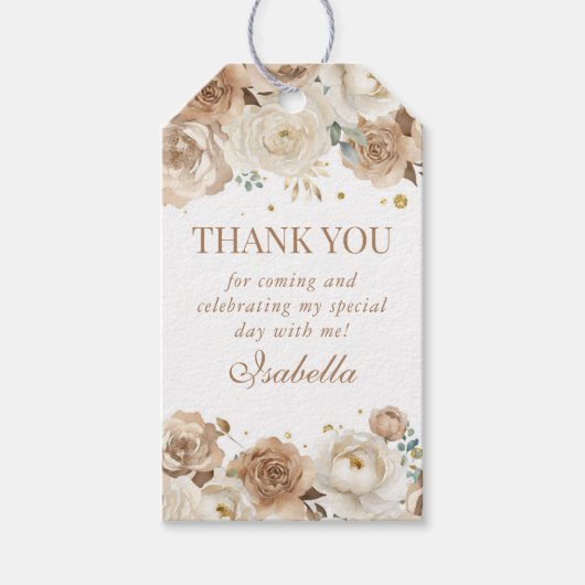 Boho Floral Quinceanera Bedankt voor je steun Cadeaulabel (Voorkant)