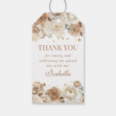 Boho Floral Quinceanera Bedankt voor je steun Cadeaulabel (Achterkant)