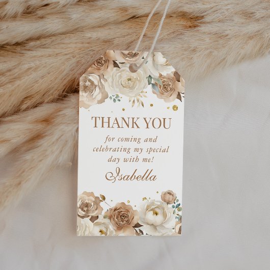 Boho Floral Quinceanera Bedankt voor je steun Cadeaulabel