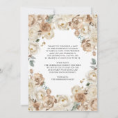 Boho Floral Quinceanera Champagne Mis Quince Anos Kaart (Achterkant)