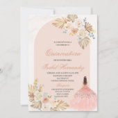 Boho Floral quinceañera Spaans Kaart (Voorkant)