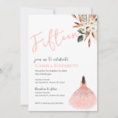 Boho Floral Quinceañera uitnodiging (Voorkant)