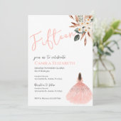Boho Floral Quinceañera uitnodiging (Staand voorkant)