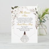 Boho floral Quinceanera uitnodiging in het Spaans (Staand voorkant)